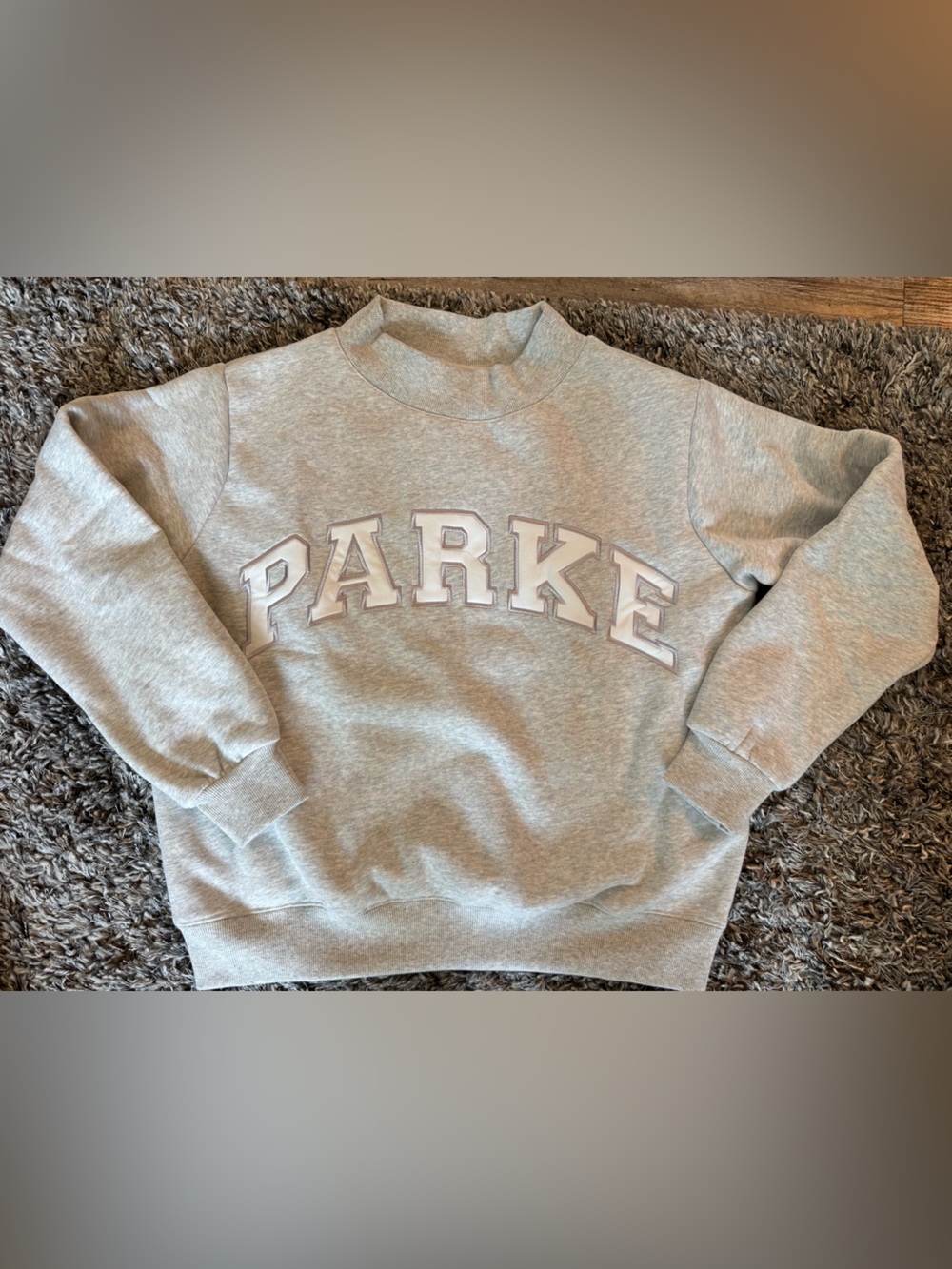 SOLD OUT: Parke Light Gray w/Metallic Crewneck Sweatshirt with Raised Logo
